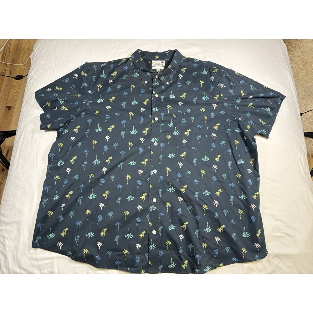 Bonobos Shirt Mens 3XL Prominent Fit Navy Neon Palm Tree Riviera Short Sleeve